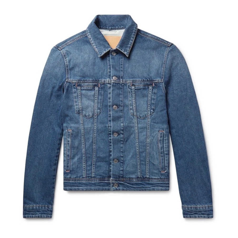 Acne Studios Pass Slim-Fit Stretch-Denim Jacket Size Medium Blue Denim Jean